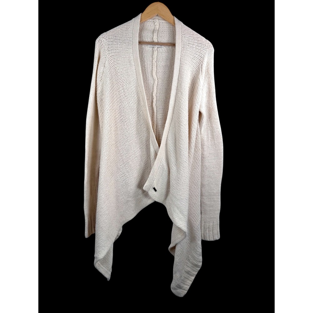 Abercrombie Fitch Cream Knit wool alpaca blend Waterfall Cardigan 90s Y2K sz XS